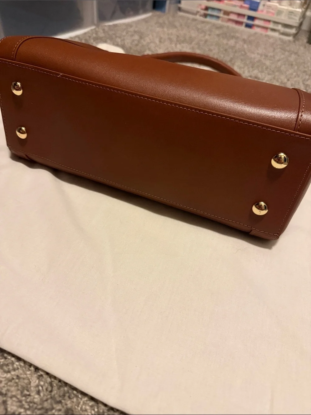 NEW!! Mark & Graham Zoe Classic Tan Smooth Leather Tote/Crossbody w/Dustbag